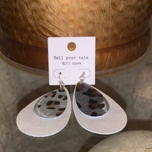 Leopard Print Teardrop Earrings
